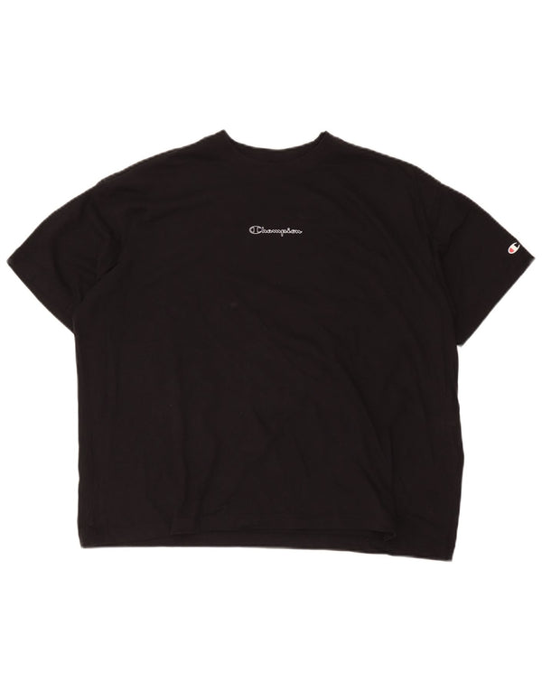 T-shirt grafica oversize da donna Champion Top UK 10 piccola in cotone nero
