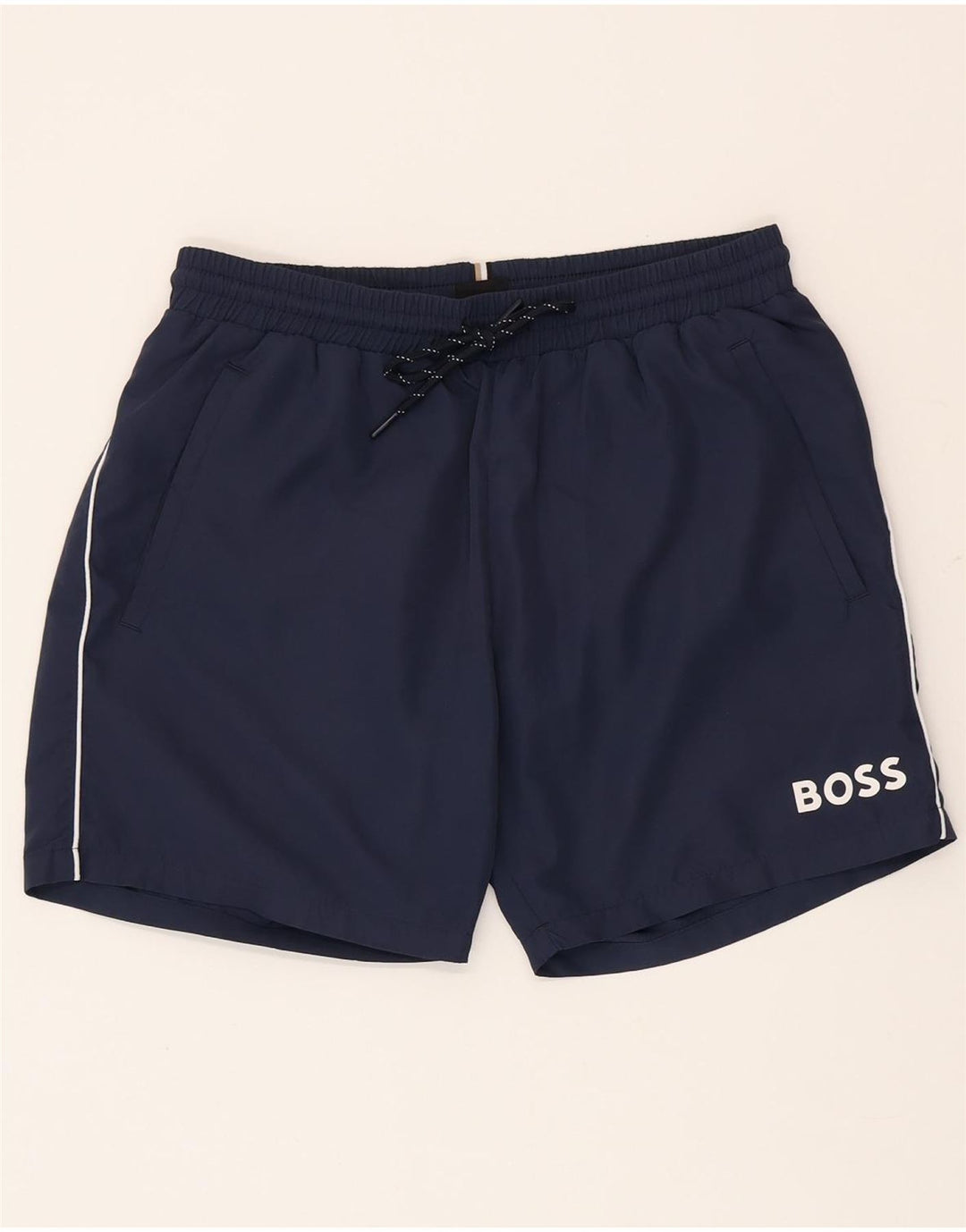 Pantaloncini da bagno da uomo Hugo Boss piccoli blu navy