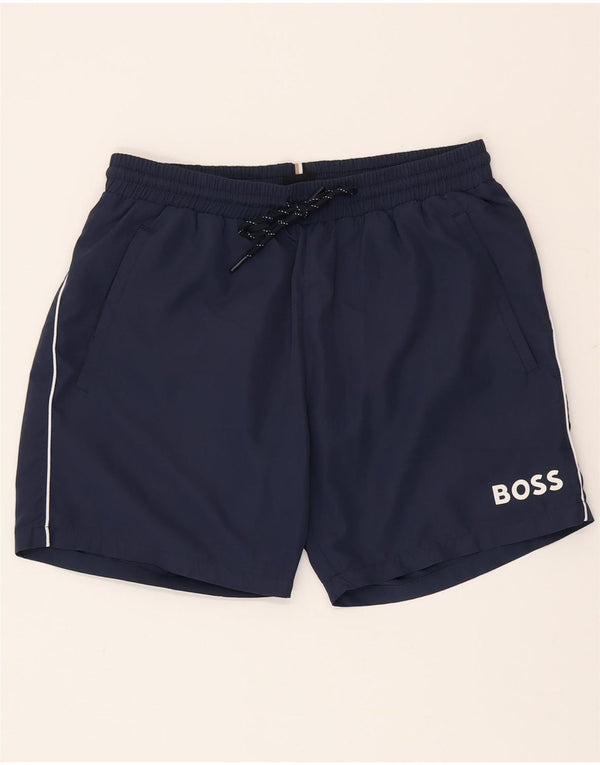 Pantaloncini da bagno da uomo Hugo Boss piccoli blu navy