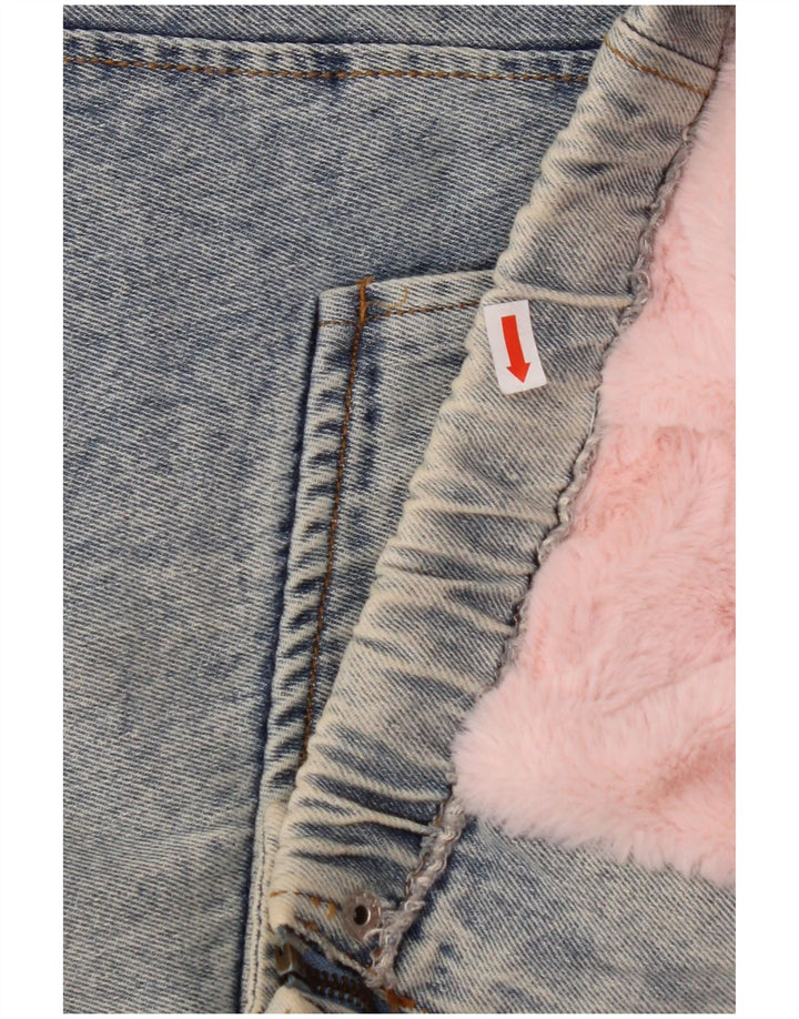 NUOVA COLLEZIONE Giacca di jeans oversize da donna con maniche a 3/4 UK 10 Small Blu