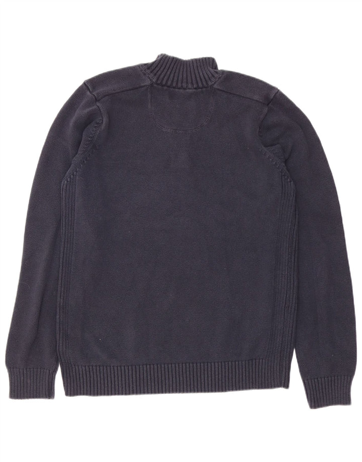 Maglione da uomo Marks & Spencer con bottoni e collo blu navy medio