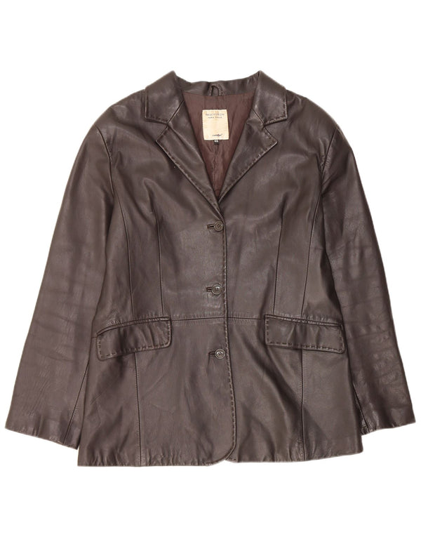 Giacca blazer in pelle da donna a 3 bottoni Free Heron Conbipel IT 46 Large Marrone