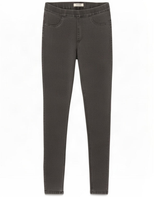 Marks & Spencer Jeans Jeggings da donna UK 12 Medio W28 L27 Grigio Cotone
