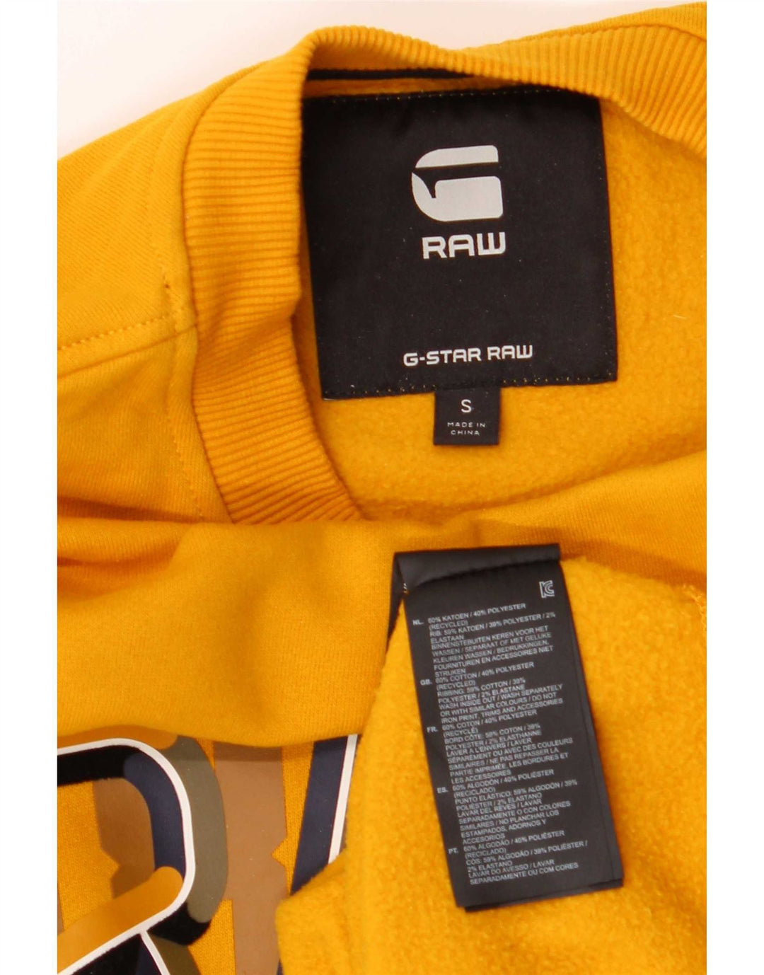 Felpa grafica da uomo G-Star Maglione piccolo poliestere giallo