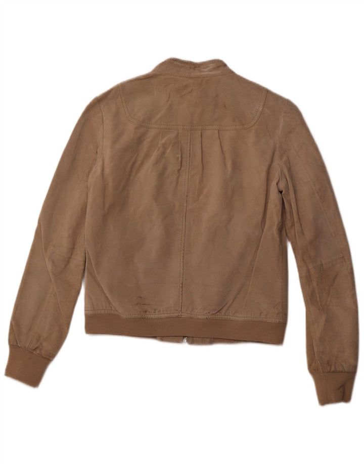 Bomber da donna in pelle scamosciata GAUDI IT 46 Large in pelle beige