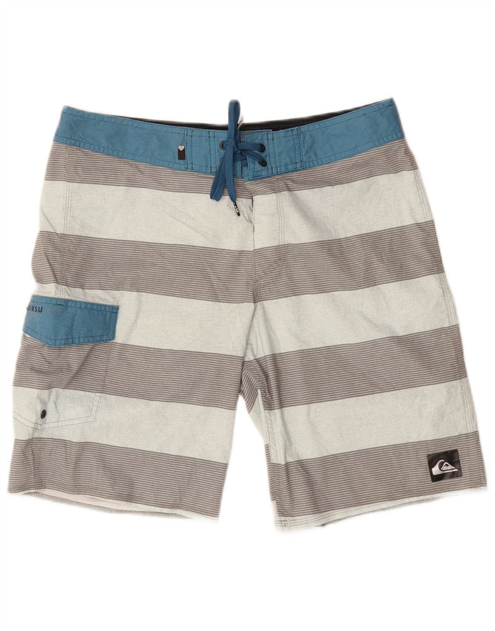 Pantaloncini da bagno da uomo Quiksilver in poliestere a righe multicolori medio
