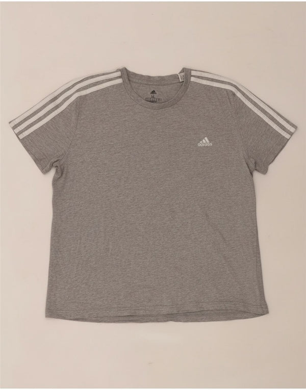 T-shirt Adidas da donna Top UK 20/22 XL cotone chiazzato grigio