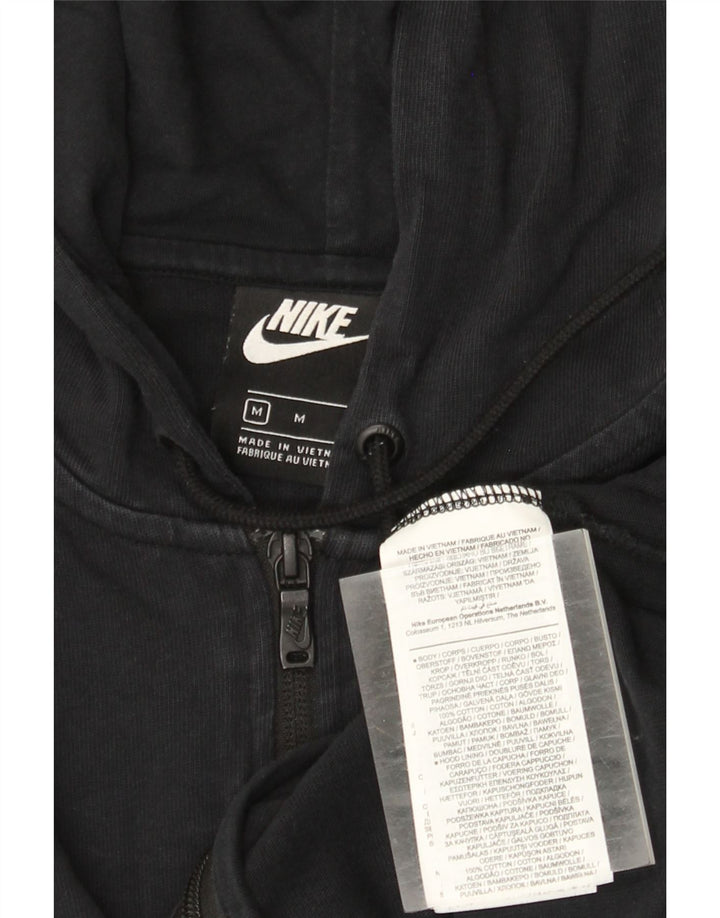 Maglione con cappuccio e zip da donna NIKE UK 12 cotone nero medio