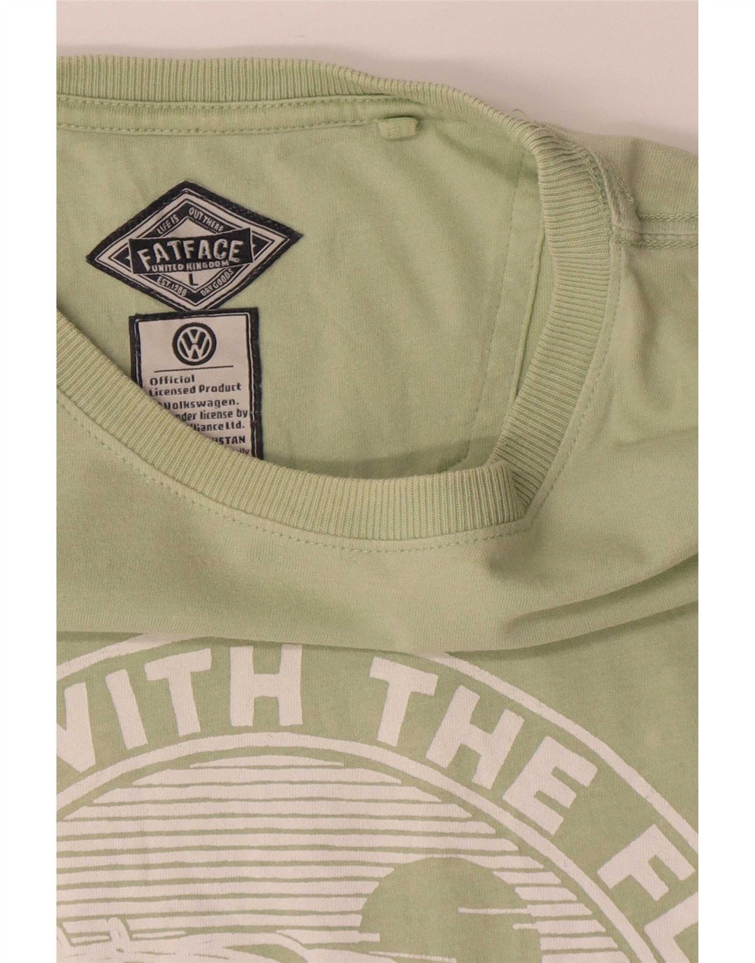 T-shirt grafica da uomo Fat Face Top grande in cotone verde