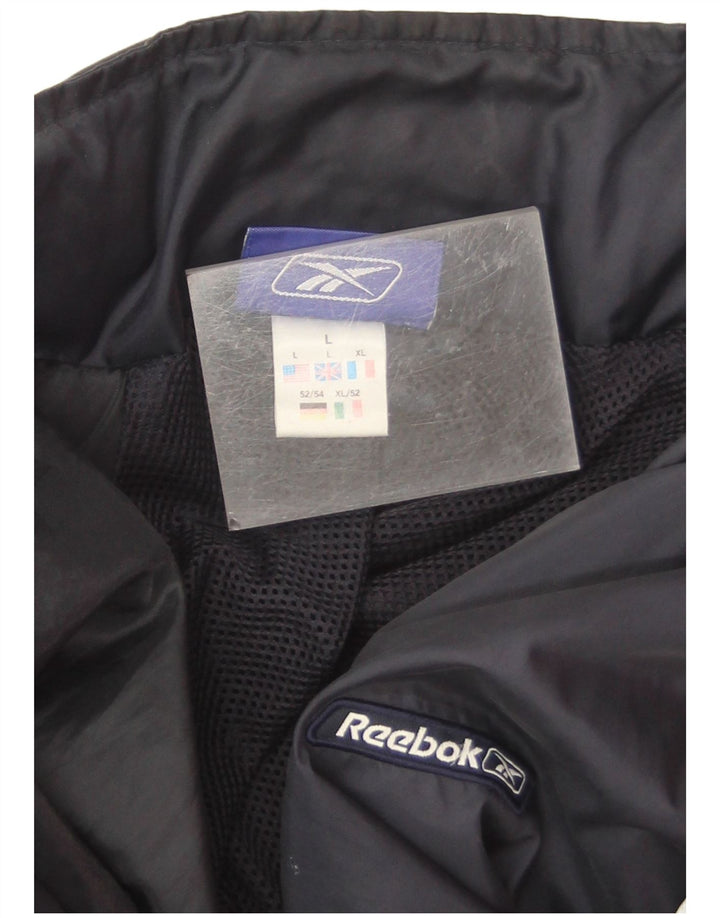 Giacca antipioggia da uomo Reebok UK 40 Large Navy Blue Nylon