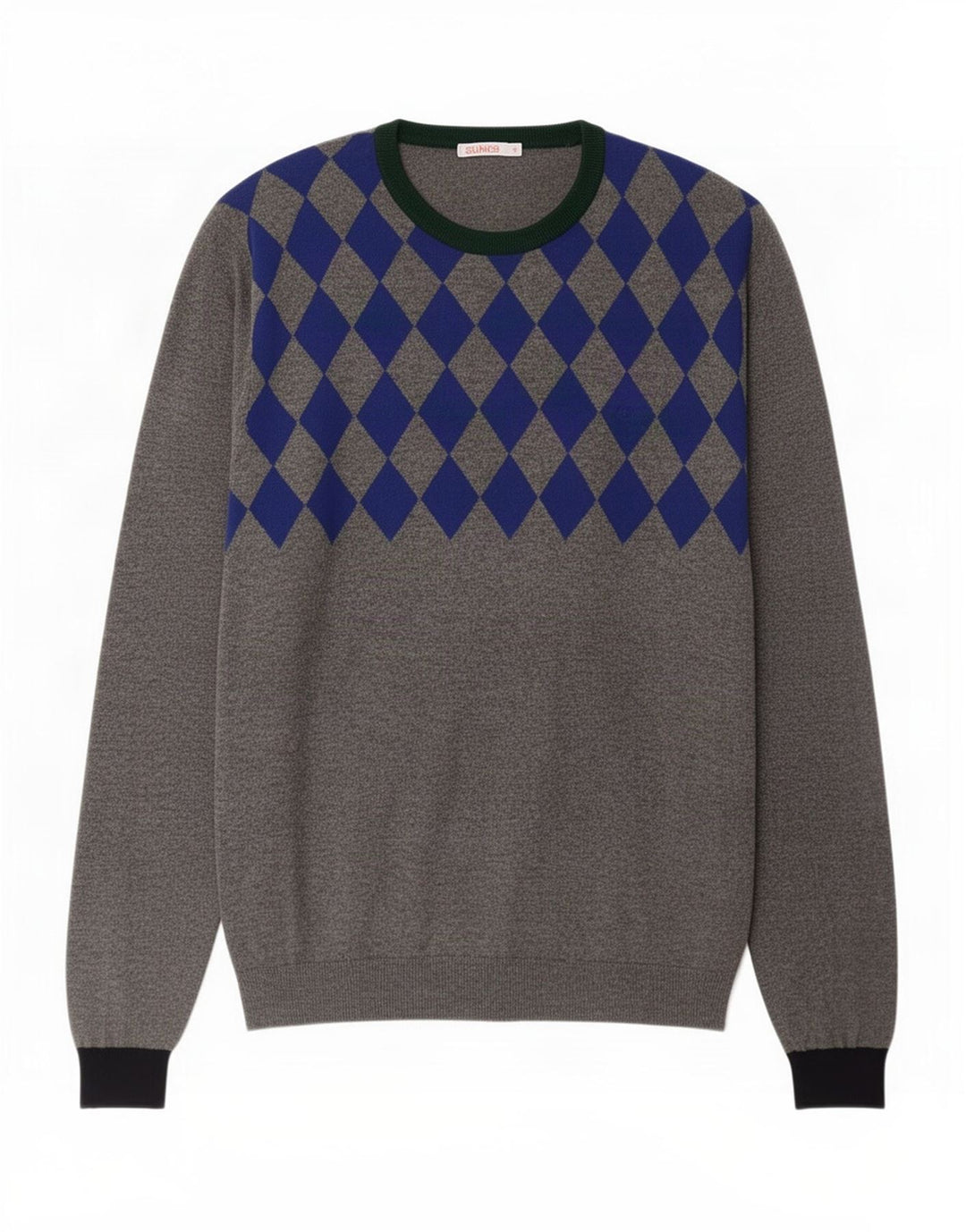 Maglione maglione girocollo da uomo Sun68 XL grigio a rombi/lana diamante
