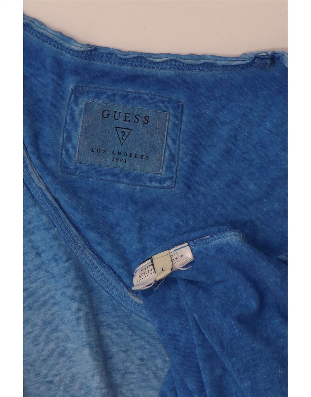 Guess T-shirt da uomo Top grande blu screziato