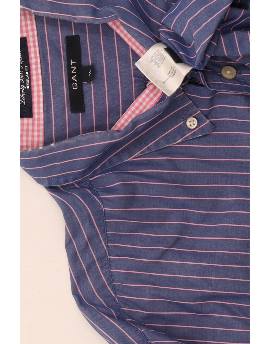 Camicia Gant da uomo vestibilità regolare XL in cotone gessato blu