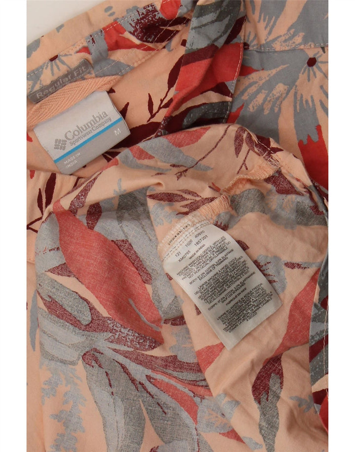 Camicia a maniche corte da uomo Columbia in cotone floreale rosa medio