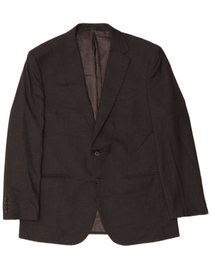 Giacca blazer a 2 bottoni Marks & Spencer da uomo UK 42 grande poliestere grigio