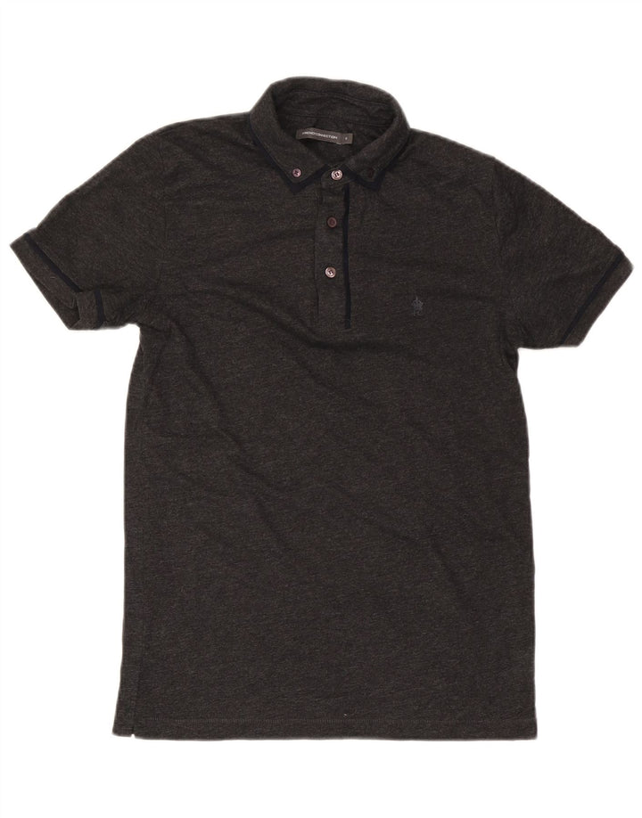 Polo da uomo French Connection piccola in cotone chiazzato grigio