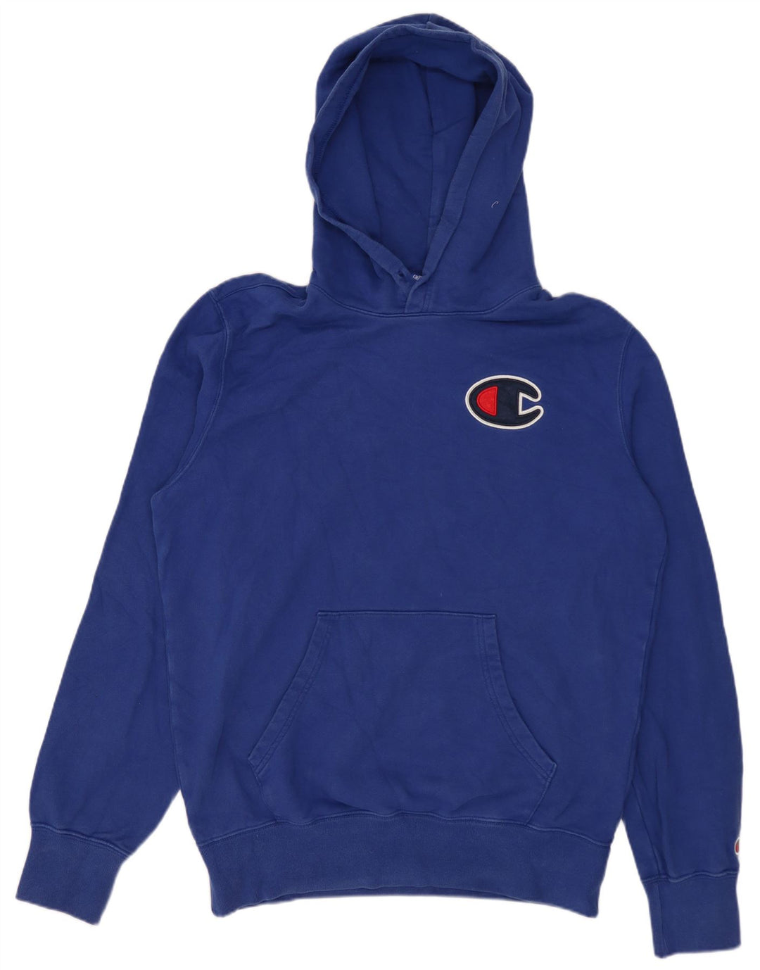 Maglione con cappuccio grafico da uomo CHAMPION in cotone blu medio