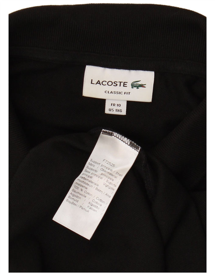 Polo LACOSTE da uomo vestibilità classica taglia 10 5XL cotone nero