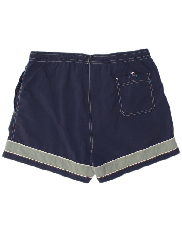 Pantaloncini da bagno da uomo Champion XL blu navy color block in poliammide