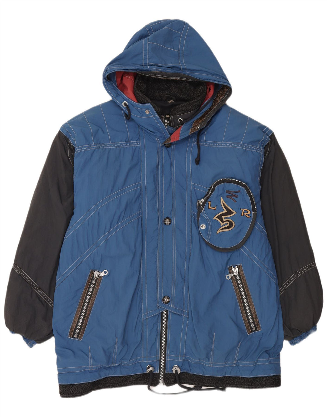 Giacca da sci con cappuccio grafico da uomo Magic Venture 2XL blu poliammide color block