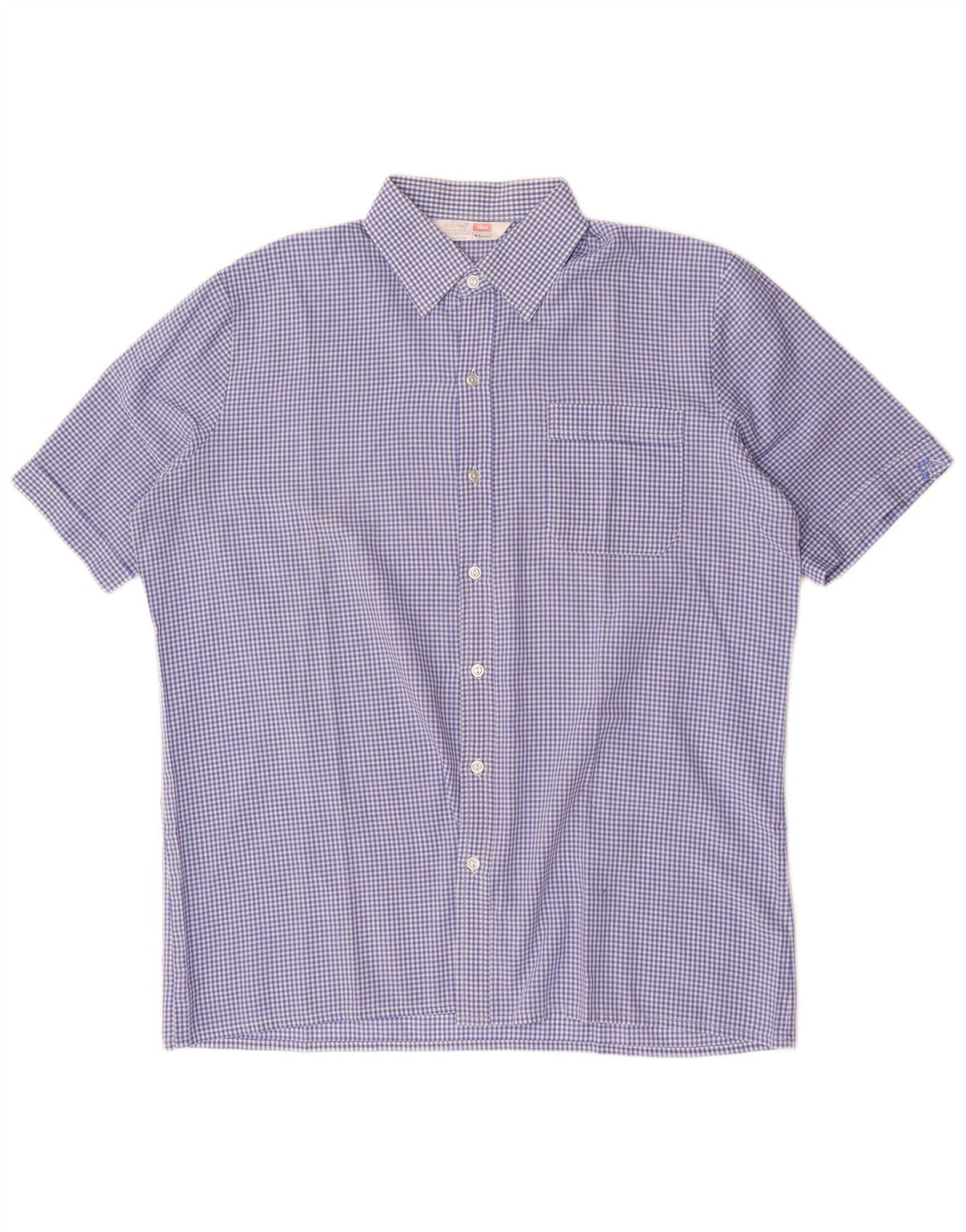 Camicia a maniche corte da uomo St Michael XL in cotone a quadretti blu