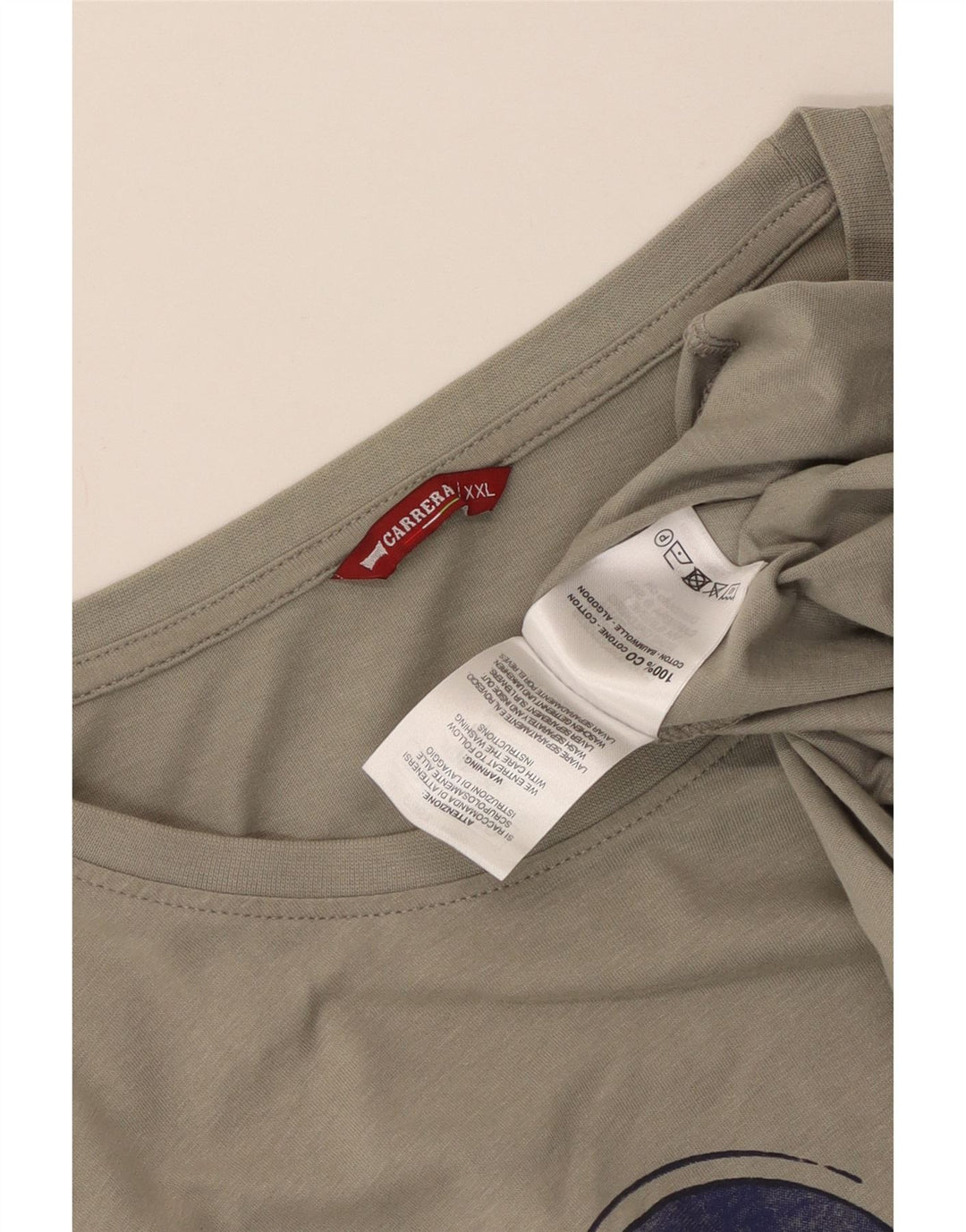 T-shirt grafica da uomo Carrera Top 2XL cotone grigio