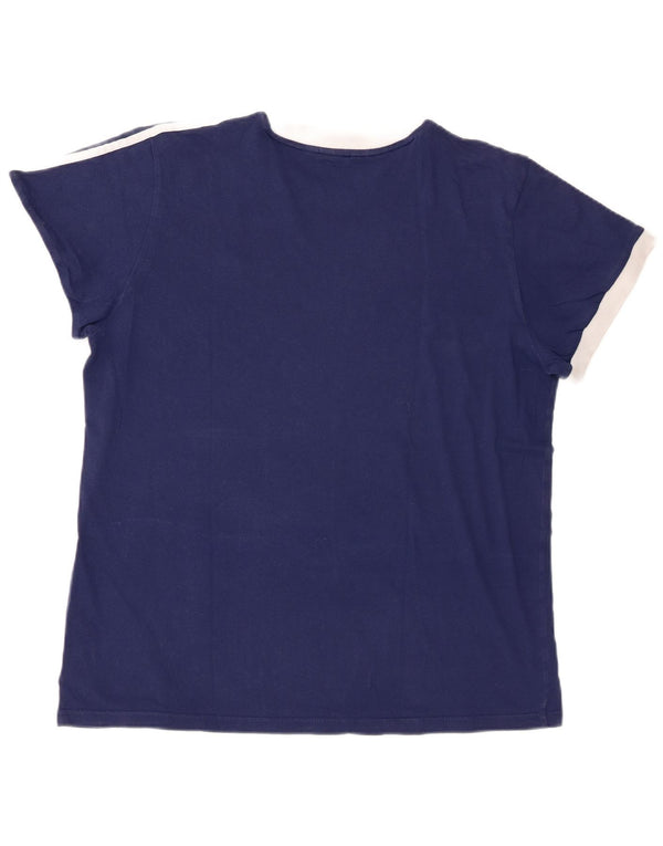 T-shirt da donna Adidas Top UK 18 XL cotone blu