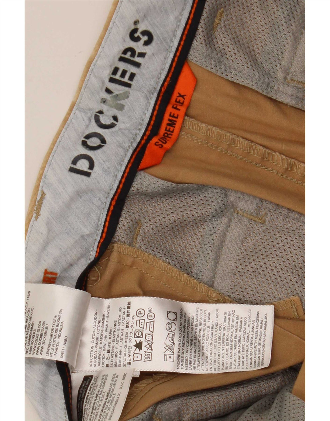 Pantaloncini chino da uomo Dockers W32 in cotone beige medio