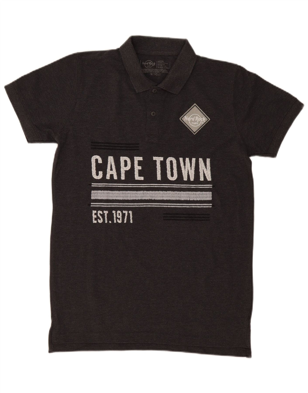HARD ROCK CAFE Polo grafica da uomo di Cape Town in cotone grigio medio