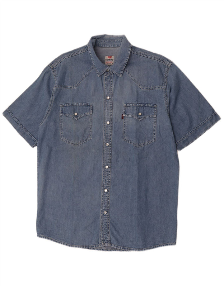 Camicia di jeans a maniche corte da uomo Levi's Blu medio