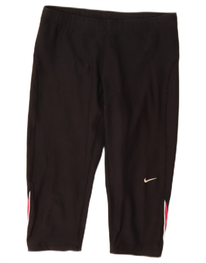 Pantaloncini sportivi NIKE Dri Fit Bermuda da donna UK 12 Medium Black Colourblock