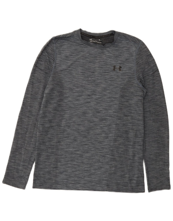 Under Armour Mens Heat Gear Top manica lunga grigio medio chiazzato