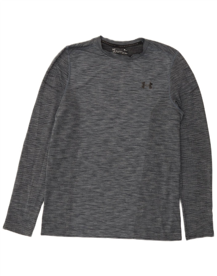 Under Armour Mens Heat Gear Top manica lunga grigio medio chiazzato