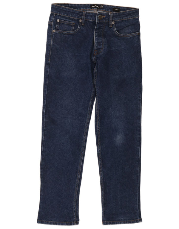 Jeans dritti da uomo Bench W30 L30 in cotone blu navy