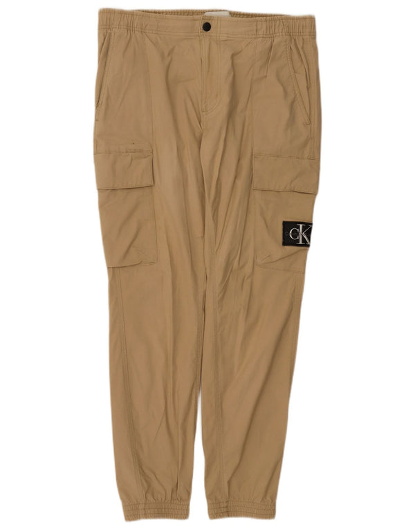 Pantaloni cargo da uomo Calvin Klein Joggers grandi W34 L29 cotone beige