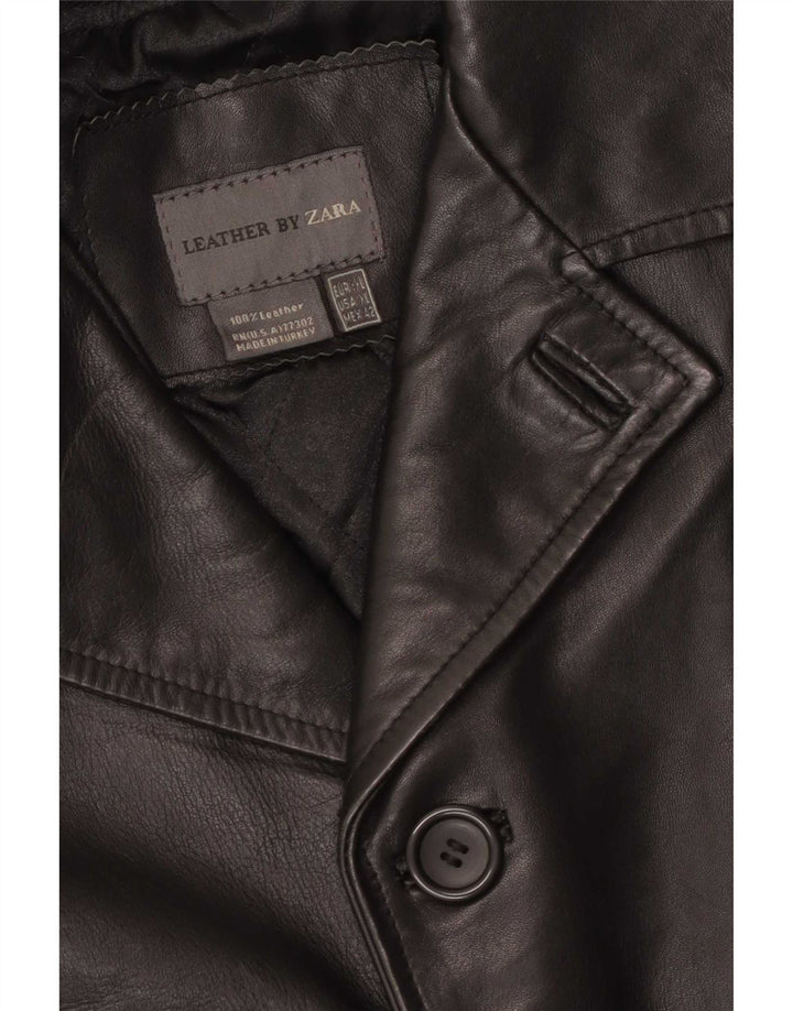 Cappotto in pelle da uomo Zara UK 42 XL Nero