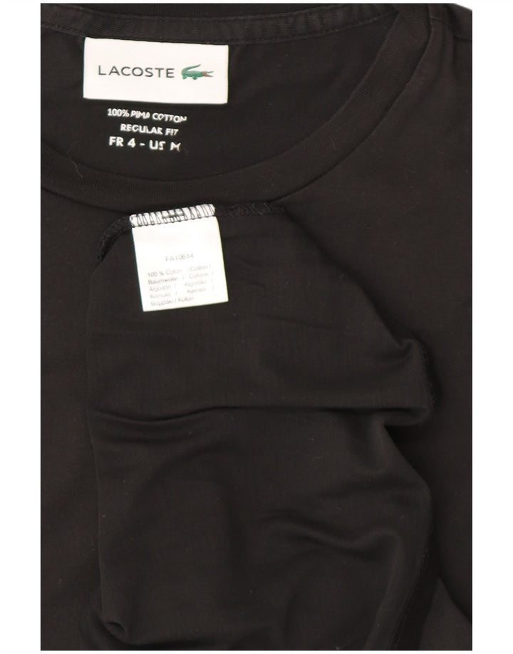 T-shirt da uomo vestibilità regolare Lacoste taglia 4 media cotone nero