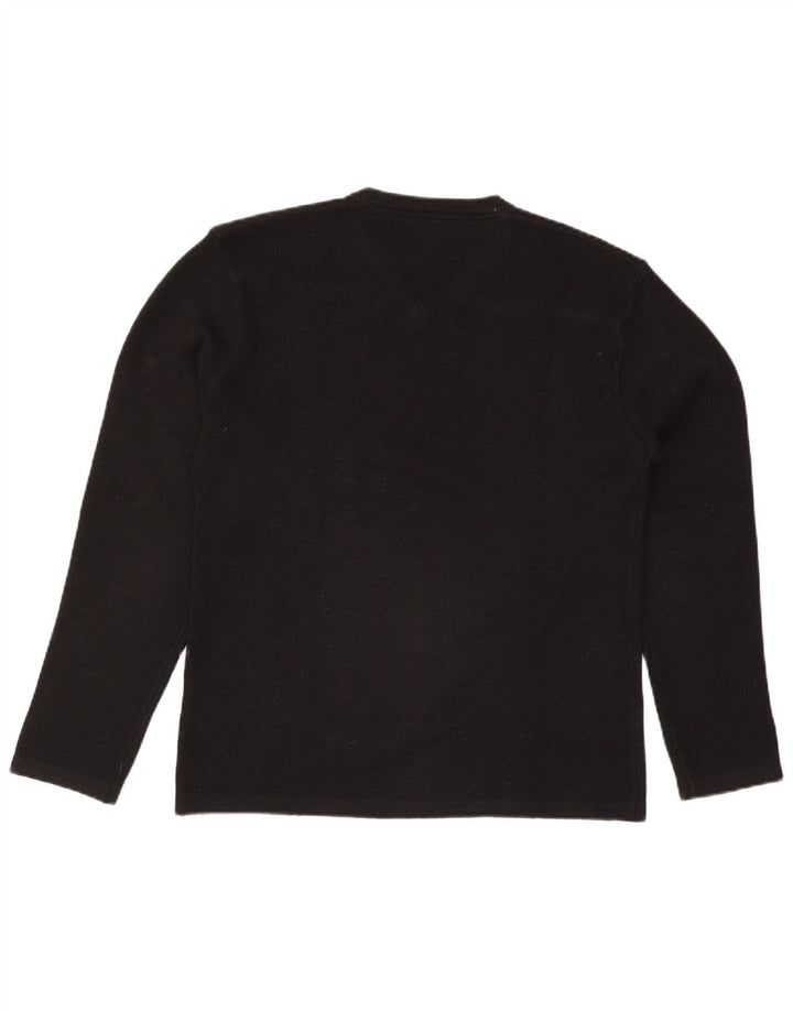 Sixty Maglione da uomo con scollo a V grande acrilico nero