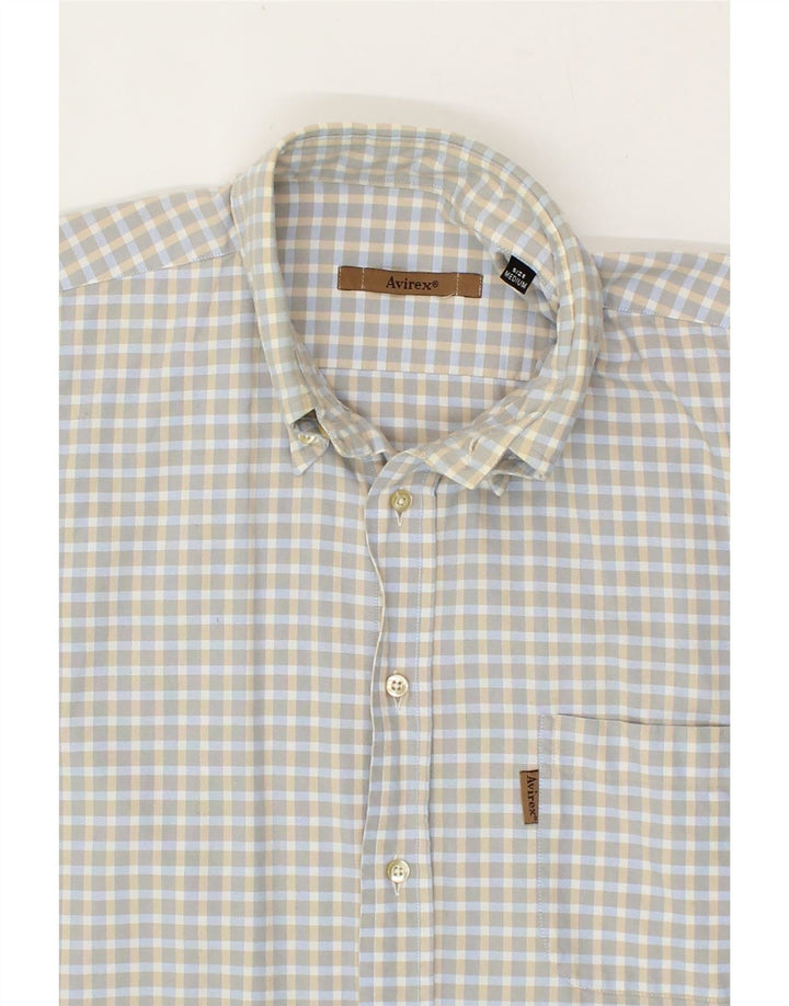 AVIREX Mens Shirt Medium Blue Check Cotton Vintage Avirex and Second-Hand Avirex from Messina Hembry 
