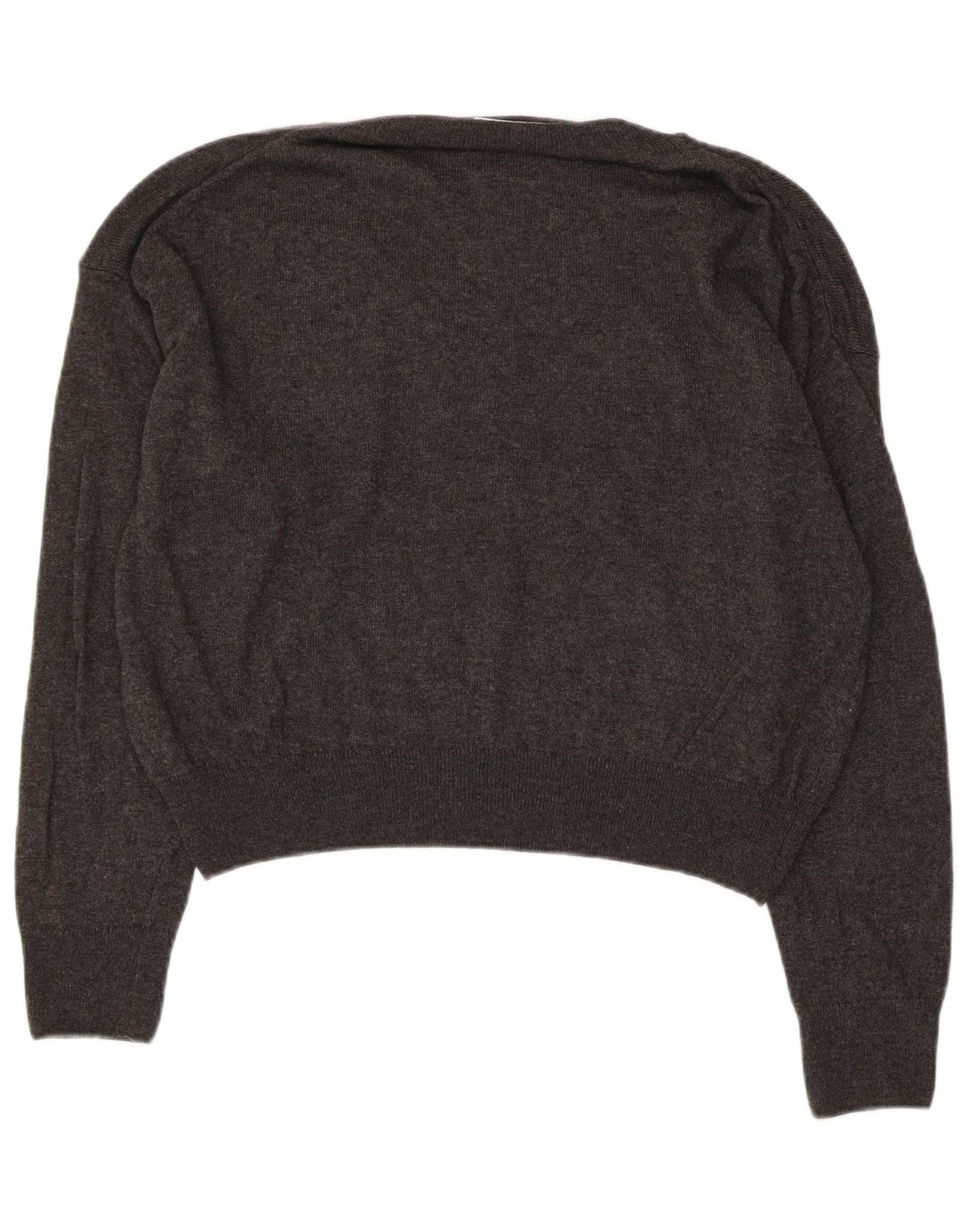 ZARA Maglione Oversize da Donna con Scollo a V UK 10 Piccolo Grigio Viscosa