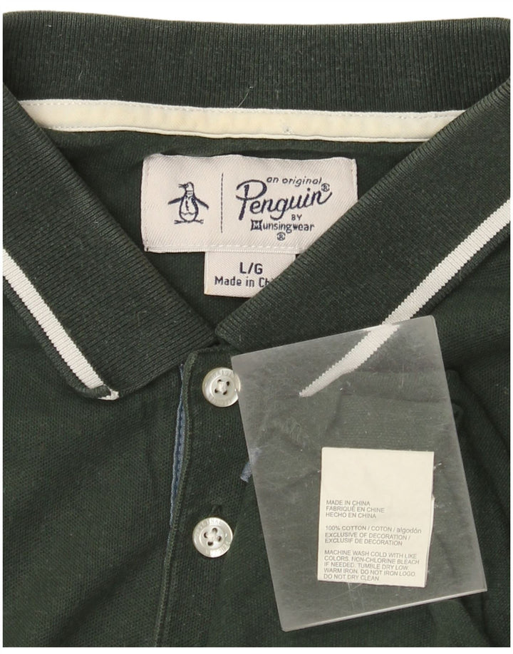 PENGUIN Polo da uomo grande in cotone verde