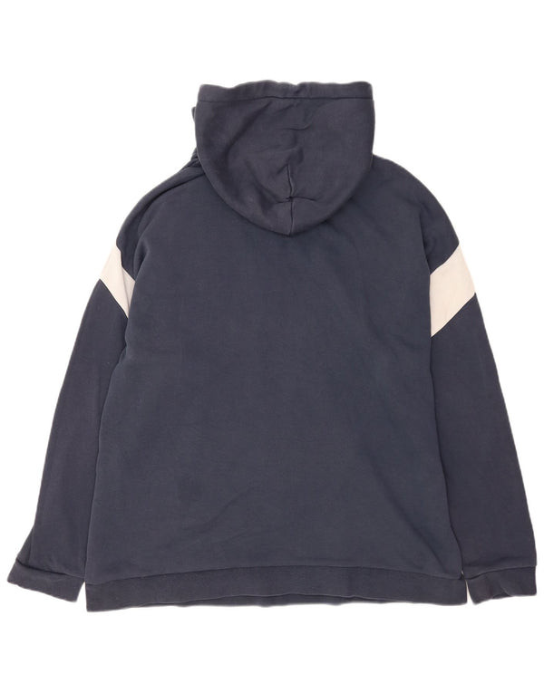 Maglia con cappuccio e zip da uomo Nike XL in cotone color block blu navy