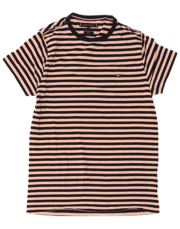 Abito t-shirt slim fit da donna Tommy Hilfiger UK 10 piccolo a righe rosa