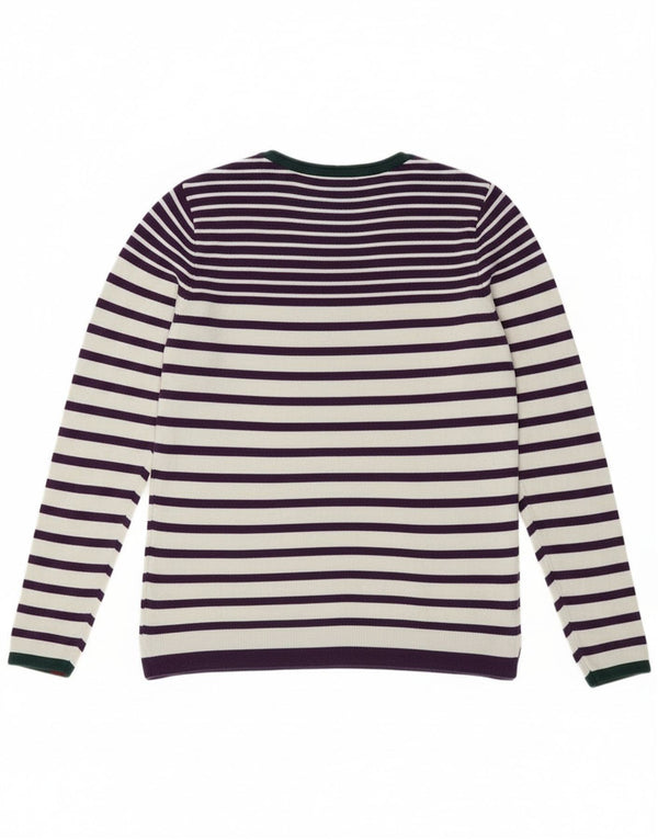 Tommy Hilfiger Womens Crew Neck Jumper Sweater UK 10 Small Purple Nautical