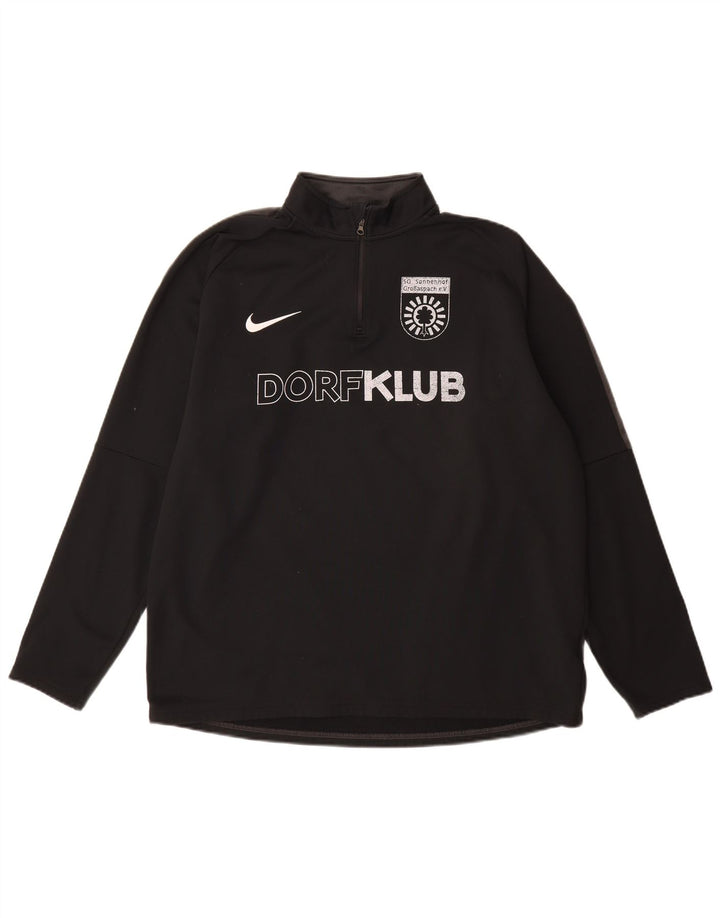 Top della tuta pullover con zip grafica Nike Dri Fit da uomo XL nera