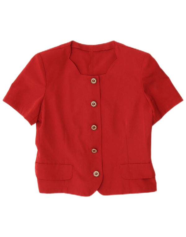 Set gonna vintage da donna a 5 bottoni in 2 pezzi UK 12 medio W30 rosso