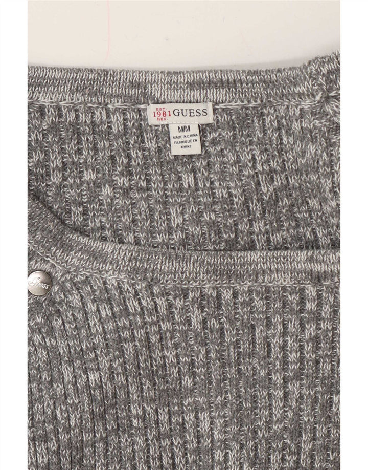 Maglione maglione con scollo a barca da donna Guess UK 14 Grigio medio chiazzato