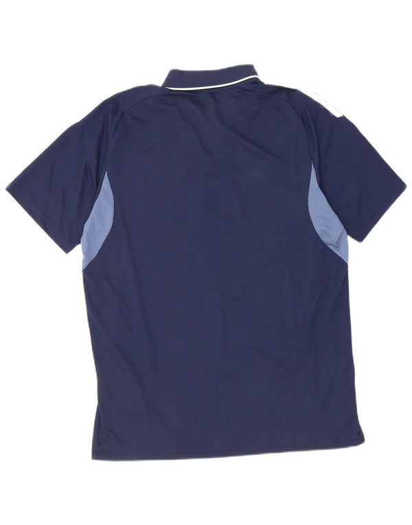 Polo Adidas da uomo dalla vestibilità regolare, in poliestere color block medio blu navy