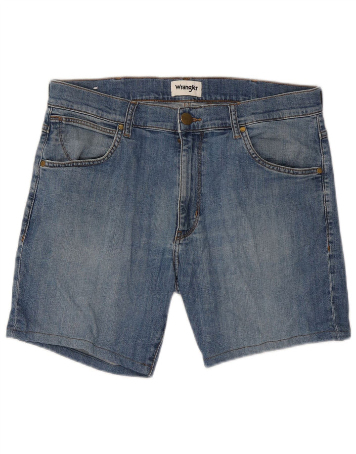 Pantaloncini di jeans Larston da uomo Wrangler W34 di grandi dimensioni in cotone blu