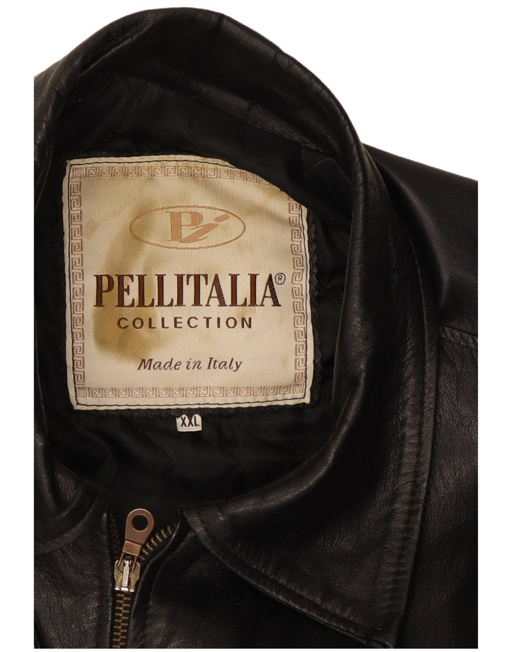 Giacca in pelle da uomo PELLITALIA UK 44 2XL Nera